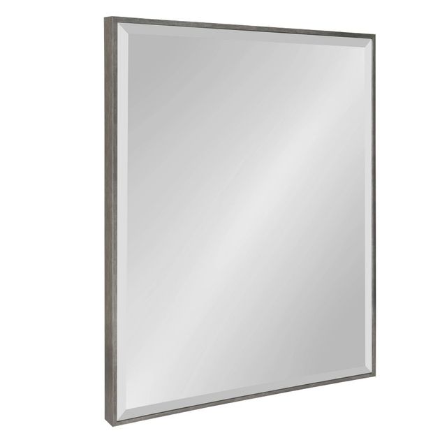 23 x 29 Rhodes Framed Wall Mirror Dark Silver - Kate and Laurel: Vanity, Beveled, Wall-Mounted