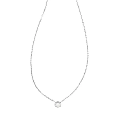 Kendra Scott Liesel White Pearl Rhodium Over Brass Pendant Necklace