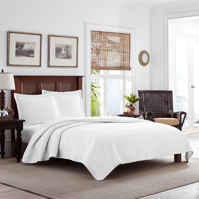 Twin Solid Quilt & Sham Set White - Tommy Bahama