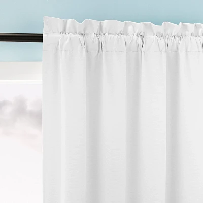 40x63 Sun Zero Doucet Thermal Blackout Rod Pocket Curtain Panel White: Energy Efficient, Noise Reduction, Indoor Use