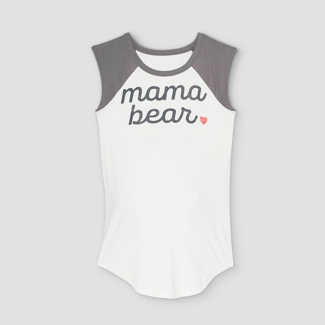 Sleeveless Mama Bear Baseball Graphic Maternity T-Shirt