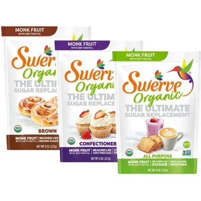 Swerve Organics Trio Granular Confectioners and Brown  8oz / 3pk