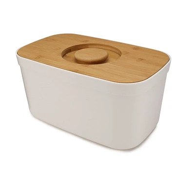 Joseph Joseph Bread Box with Bamboo Cutting Board Lid White