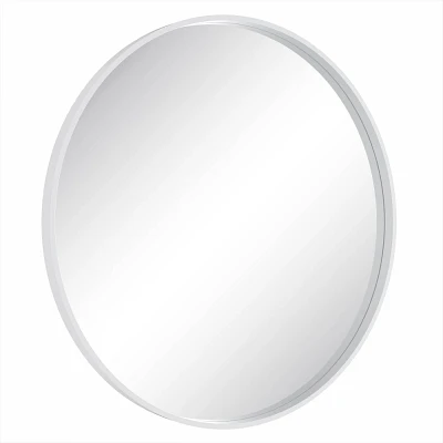 WallBeyond 31 Wood Round Mirror White