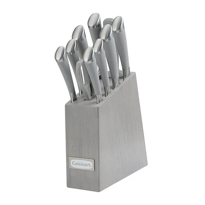 Cuisinart Classic 11pc Color Soft Touch Stainless Steel Modern Cutlery Block Set Gray