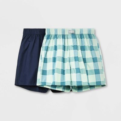 Mens Plaid Woven Boxer 2pk