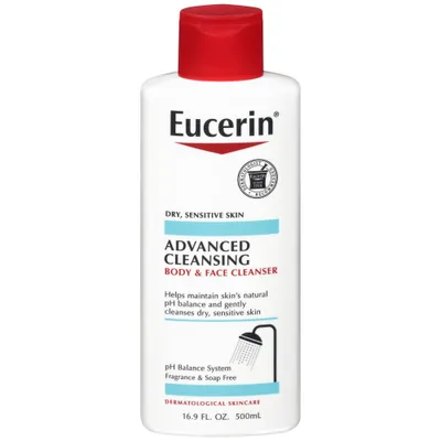 Eucerin Advanced Cleansing Body and Face Cleanser - Unscented - 16.9 fl oz