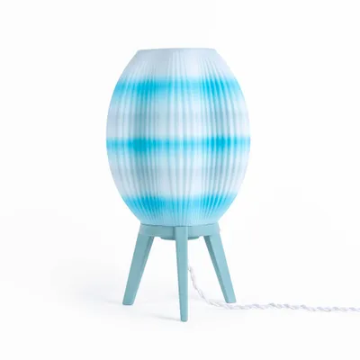 16.5 Wavy Modern Contemporary Plant-Based PLA 3D Printed Dimmable LED Table Lamp