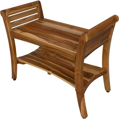 30 Symmetry ED932 Wide Teak Shower Bench with Handles - EcoDecors