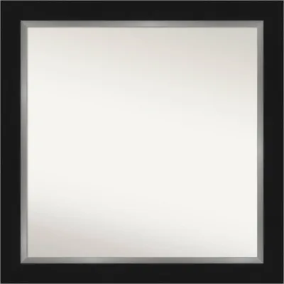 32 x 32 Eva Black Square Wall Mirror for Bathroom - Amanti Art: Modern Style, Polystyrene Frame