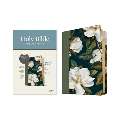 KJV Personal Size Giant Print Bible, Filament Enabled (Leatherlike, Magnolia Sage Green, Red Letter) - Large Print (Leather Bound)