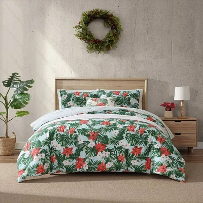 Tommy Bahama Full/Queen Festive Palms Comforter Set Red