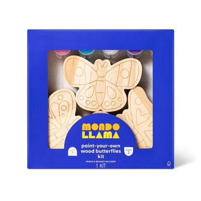 3pk Paint-Your-Own Wood Butterfly Set - Mondo Llama