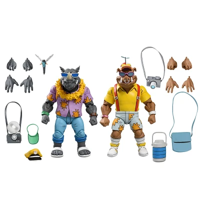 NECA Teenage Mutant Ninja Turtles Cartoon Vacation Bebop and Rocksteady 7 Scale Action Figures - 2pk