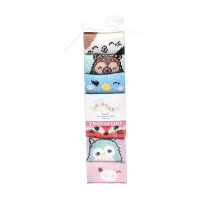 Kids Squishmallows 7 Days of Cozy Christmas Crew Socks