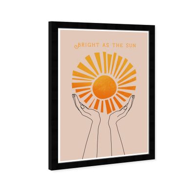 13 x 19 Bright As The Sun Motivational Quotes Framed Wall Art Orange - Wynwood Studio