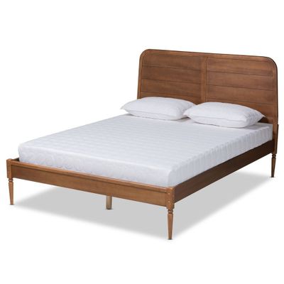 Kassidy Wood Platform Bed Walnut Brown - Baxton Studio