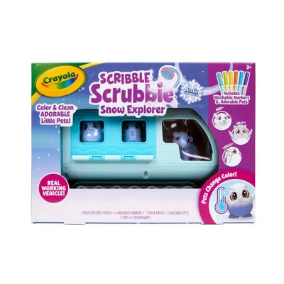 Crayola Scribble Scrubbie Arctic Pets Snow Explorer: Creative Craft Kit with Markers & Figurines for Kids 3+