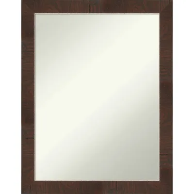 21 x 27 Non-Beveled Wild Wood Brown Narrow Bathroom Wall Mirror - Amanti Art: Rectangle Vanity Mirror, Polystyrene Frame