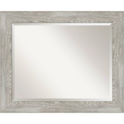 34 x 28 Dove Framed Wall Mirror Graywash - Amanti Art: Modern Beveled Glass, Polystyrene Frame, Wall Mount