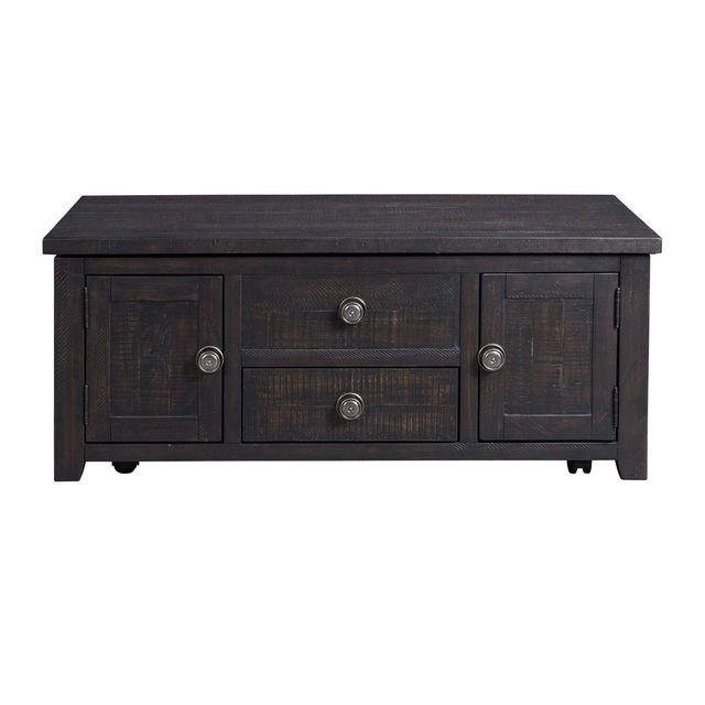 Kahlil 2 Drawer Coffee Table with Lift Top Espresso - Picket House Furnishings: Hidden Storage, Mid-Century Modern Design