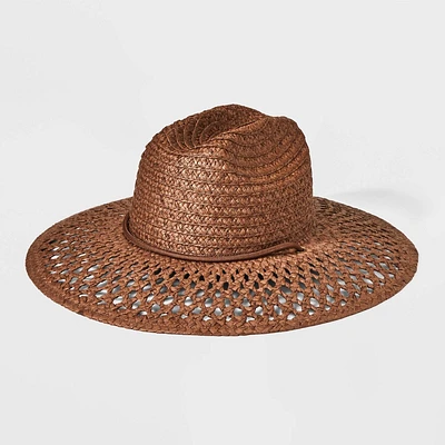 Paper Hand Woven and Braided Open Hole Pattern Rancher Hat