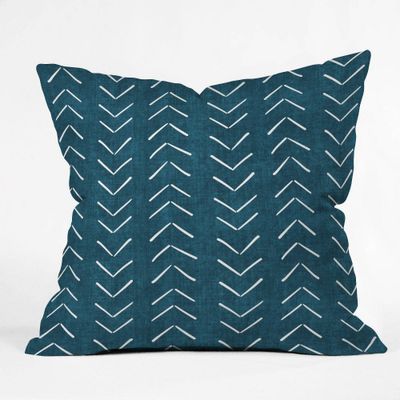 16x16 Becky Bailey Mud Cloth Big Arrows Square Throw Pillow Teal - Deny Designs