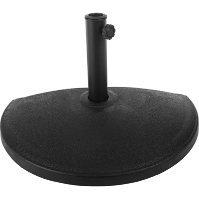 Pure Garden 32lb Half-Circle Outdoor Patio Umbrella Base Black: Resin & Cement, No Assembly, Rustproof