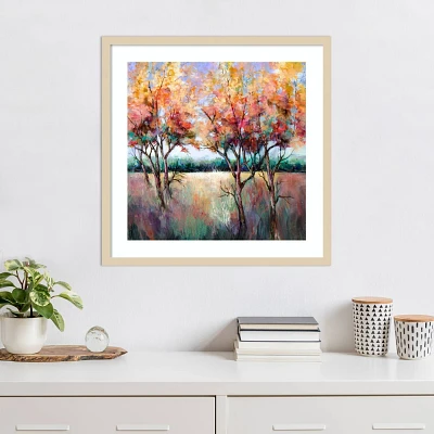 Amanti Art 25x25 End of Summer Trees by Karen Hale Wood Framed Wall Art Print