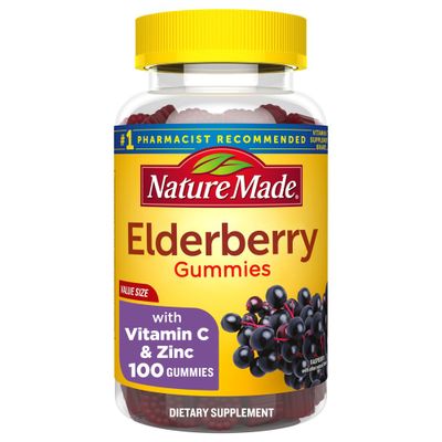 Nature Made Elderberry with Vitamin C and Zinc for Immune Support Gummies - Raspberry - 100ct
