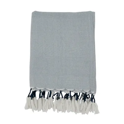 50x60 Boho Chic Tassel Throw Blanket  - Saro Lifestyle: Soft Cotton, Couch-Friendly, Year-Round Comfort