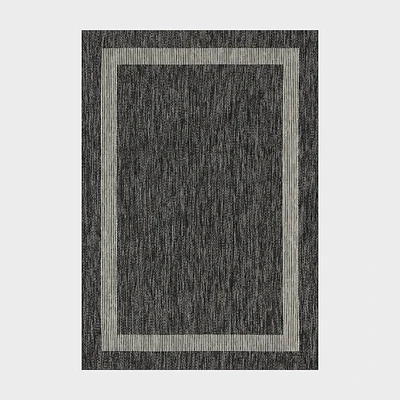 Playa Rug 5x8 Machine Washable Azelia Rectangle Woven Indoor Outdoor Area Rug Black and Ivory