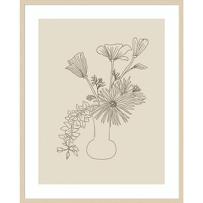 Amanti Art  Floral Study 2 by Kate Aurelia Holloway Wood Framed Wall Art Print: Botanical Lithograph, Hardwood Frame