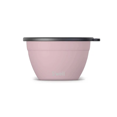 Swell 64oz Salad Bowl Kit Pink Topaz: Stainless Steel Salad Container with Silicone Lid, Dishwasher-Safe