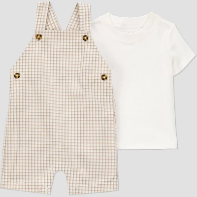 Carters Just One You Baby Boys Gingham Shortalls