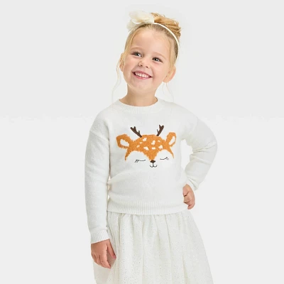 Toddler Girls Deer Pullover Sweater