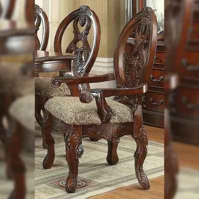 2pc 28 Picardy PU Chairs Honey Oak - Acme Furniture