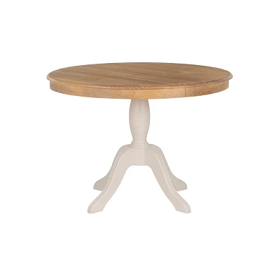 Tobin Traditional Pedestal Dining Table White/Natural - Linon