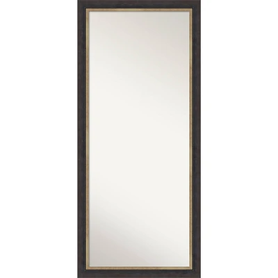 Amanti Art 29x65 Non-Beveled Full Length Floor Leaner Hammered Charcoal Tan Wood Framed Mirror: Includes Mounting Hardware