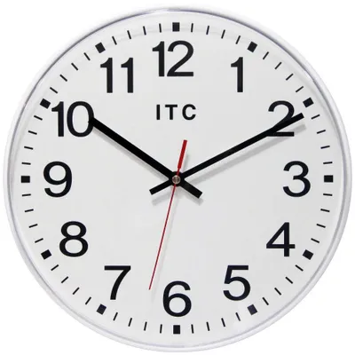 12 Prosaic Wall Clock White - Infinity Instruments: Modern Indoor Decor, Office Kitchen Display