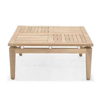 Amazonia Teak Square MauiMood Outdoor Patio Coffee Table Natural Wood: FSC Certified, All-Weather Resistant