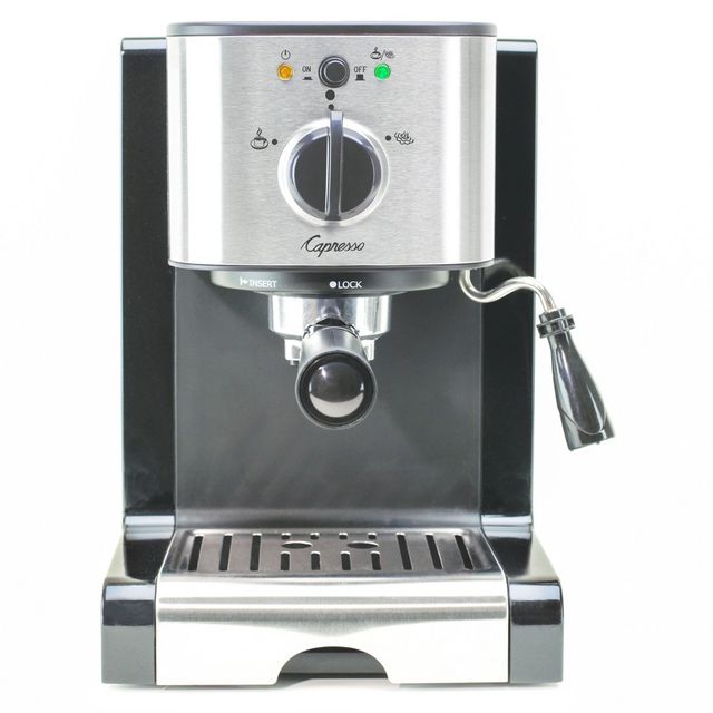 Capresso Pump Espresso/Cappuccino Machine -Stainless Steel EC100 116.04: Electric Espresso Maker, 46oz Capacity, 1350W