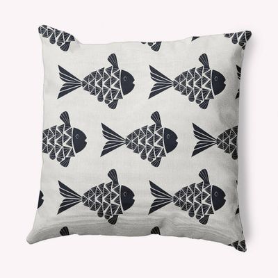 16x16 Fish Tales Square Throw Pillow - design: Vibe