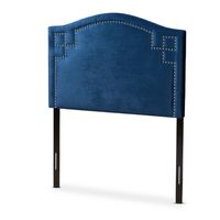 Twin Aubrey Velvet Kids Headboard Blue - Baxton Studio