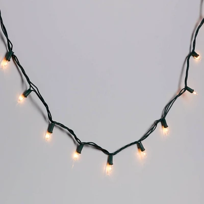 100ct Incandescent Heavy Duty Christmas Indoor Outdoor String Lights Clear with Green Wire - Wondershop