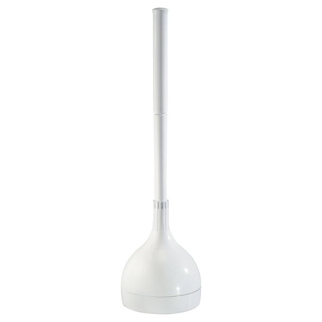 iDESIGN Una Plunger and Storage White: Rubber Material, 21.5 Height, No Battery Needed, 5.75 Depth