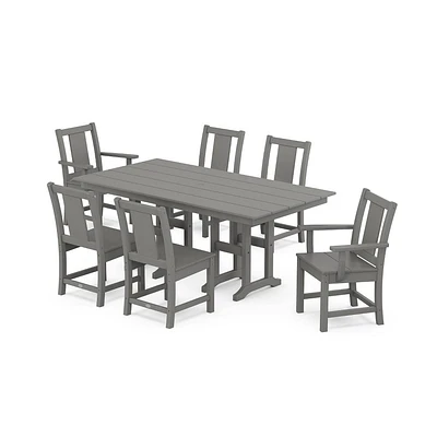 POLYWOOD 7pc Prairie Farmhouse Outdoor Patio Dining Set : Weather-Resistant, Rust-Proof, Stain-Proof