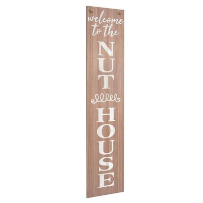 Happy Place Nut House Double Sided Hanging/Leaning Wall Sign - American Art Decor