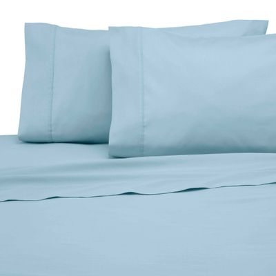 Twin 300 Thread Count Solid Sheet Set Soft Aqua - Modern Living