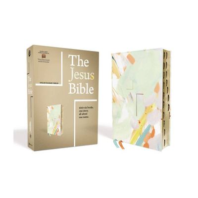 The Jesus Bible, ESV Edition, Leathersoft, Multi-Color/Teal, Indexed - by Zondervan (Leather Bound)